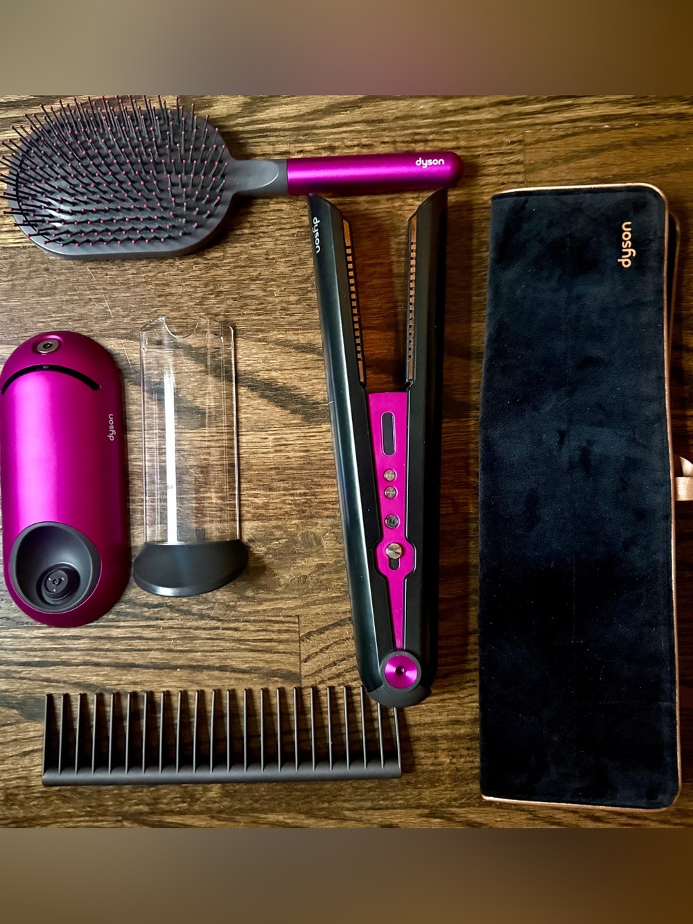 Dyson Corrale Cordless Hair Straightener Gift Set Fuschsia/Nickel EUC